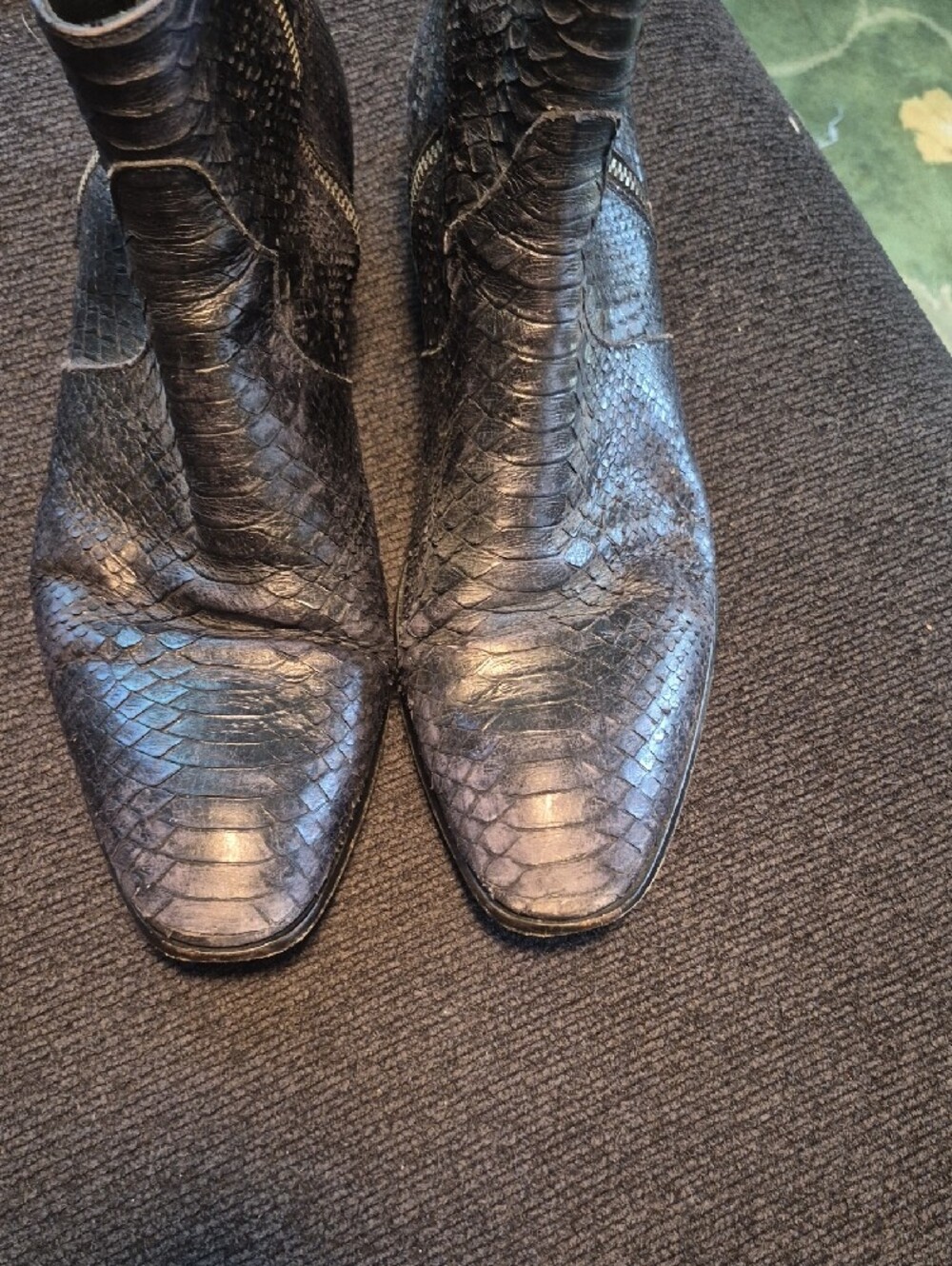 Men's Black Textured Chukka Boots with Side Zip - Picture 7 of 13